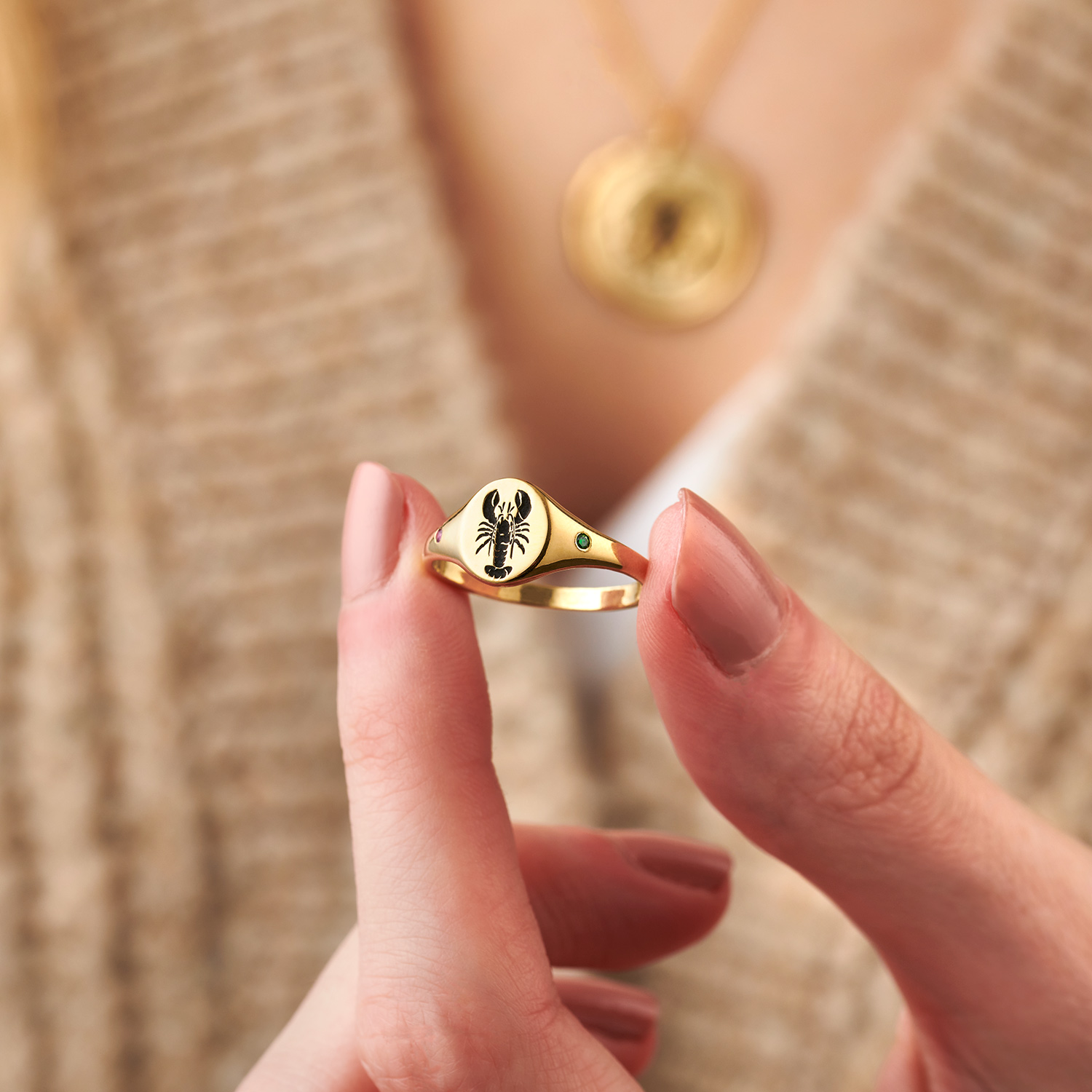 Lobster Signet Ring Model