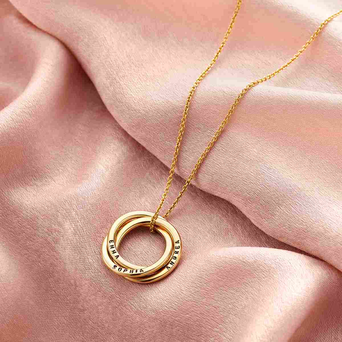 russian ring necklace in gold